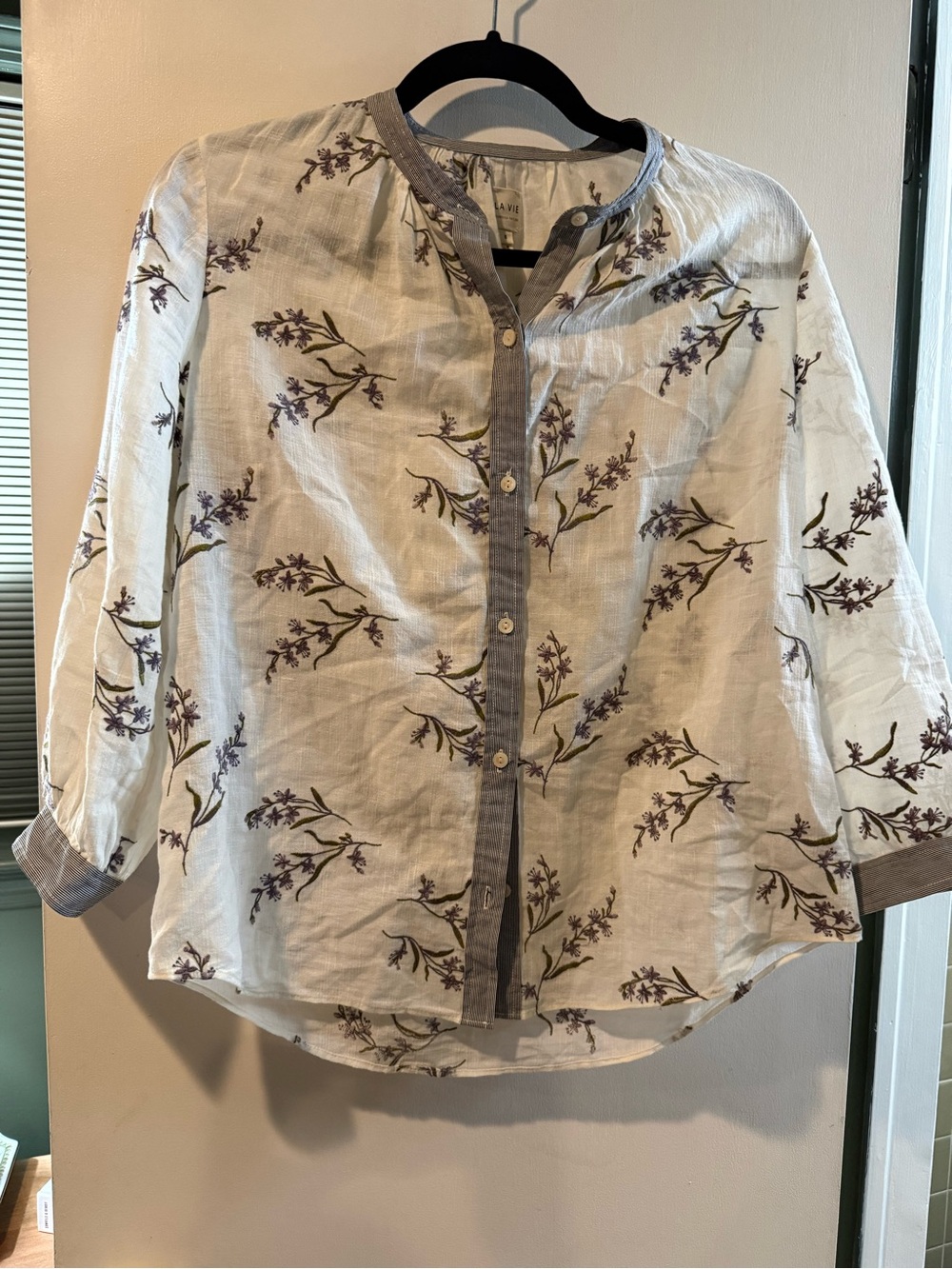 La Vie Rebecca Taylor Floral Button-Front Women's Top